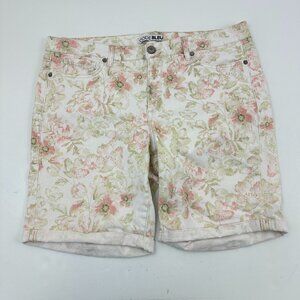 Code Blue Soho Bermuda Cuffed Women's size 14 Floral Denim Jean Shorts